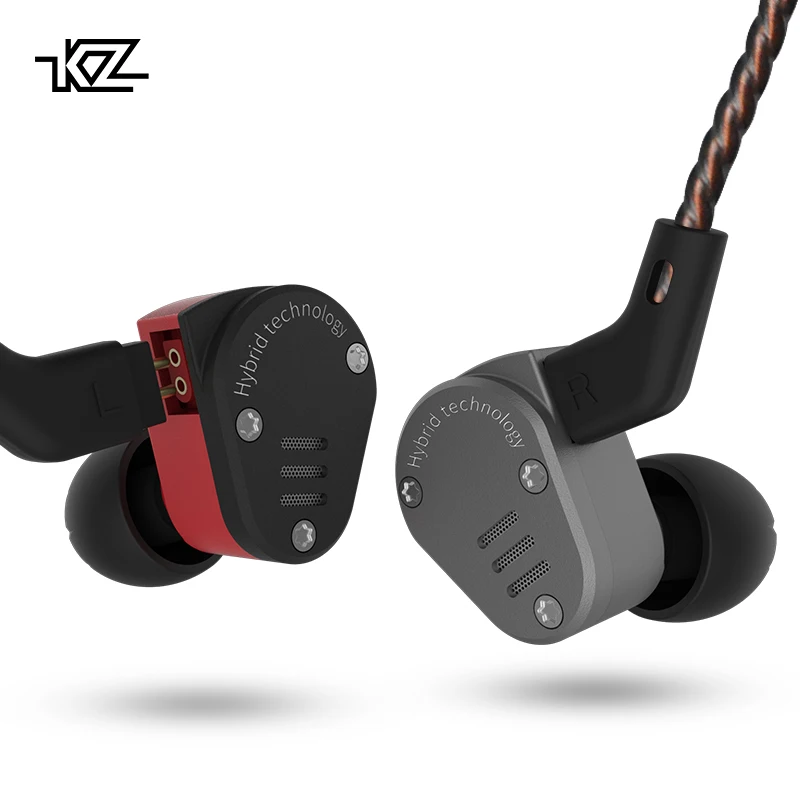 

KZ ZSA Metal Earphone 1BA With 1DD Hybrid In Ear Earphone HIFI DJ Monito Running Sport Earphone Headset Earbud KZ ZS10 KZ ES4