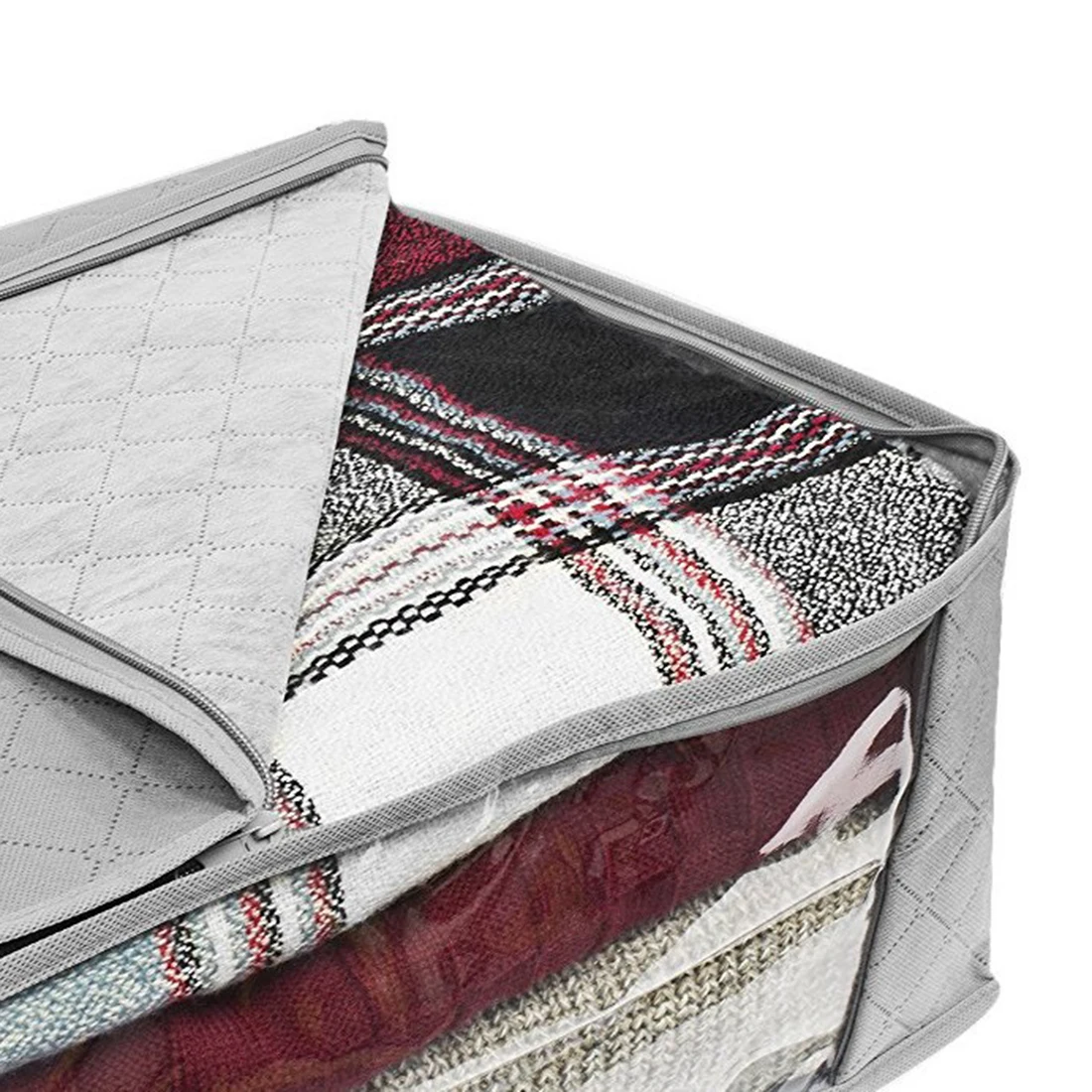 2 шт нетканый складной портативный органайзер для одежды аккуратный Чехол чемодан домашняя коробка для хранения Одеяло Контейнер для хранения сумка-серый