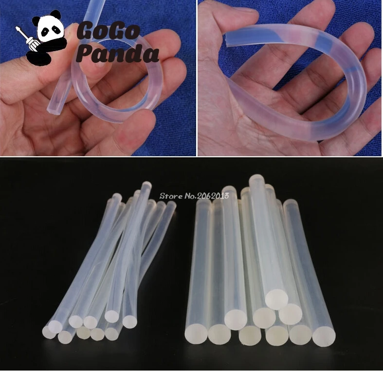 GOGOPANDA Free shipping 10PCS Lot Non Toxic Transparent 7mm and 11mm X190mm Hot Melt Glue Sticks