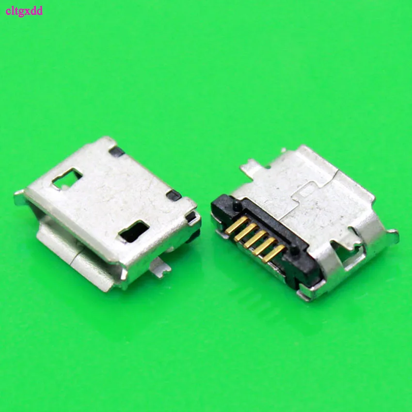 clgxdd 10pcs micro USB socket 5pin SMD Pin Long needle SMD Copper shell