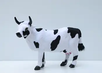 

17x27cm artificial dairy cow model polyethylene&furs cow,handicraft home garden decoration gift a2049