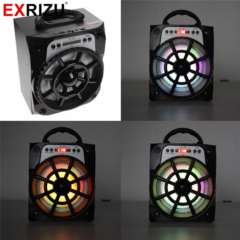 

EXRIZU MS-135BT 15W Power LED Pulse Light Portable Wireless Bluetooth Hand Speaker with USB/TF/AUX/FM Radio for Outdoor Hiking