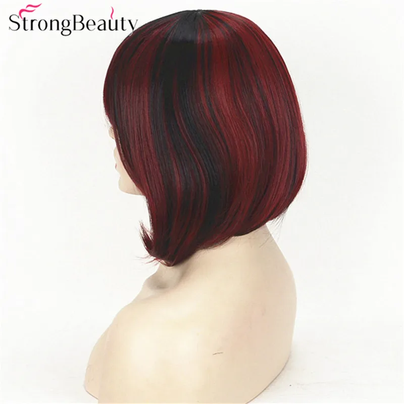 TY 1787 1B-130M Short bob style women`s red and black wig (5)