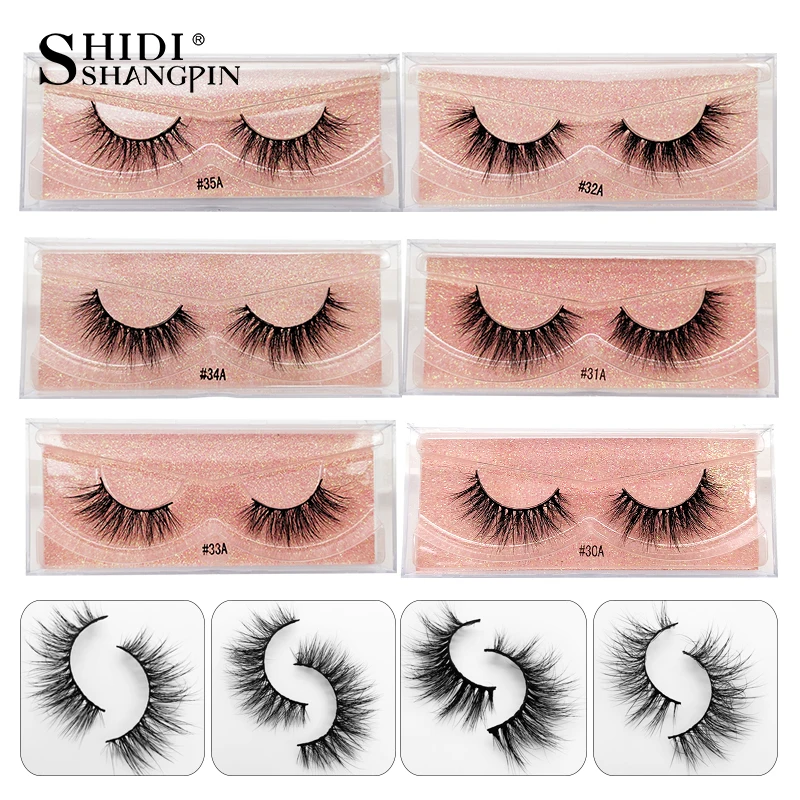 

SHIDISHANGPIN 1 pair 3d mink lashes natural false lashes makeup mink eyelashes fluffy lashes long eyelashes dramatic eyelashes