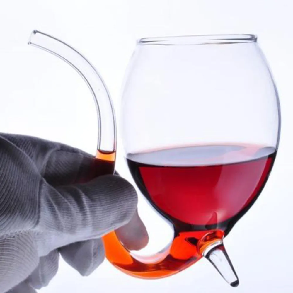 Креативная прозрачная стеклянная кружка для красного вина, объемом 300 мл, 1 шт., со встроенной трубой, соломенная чашка для воды для дома, бара, отеля