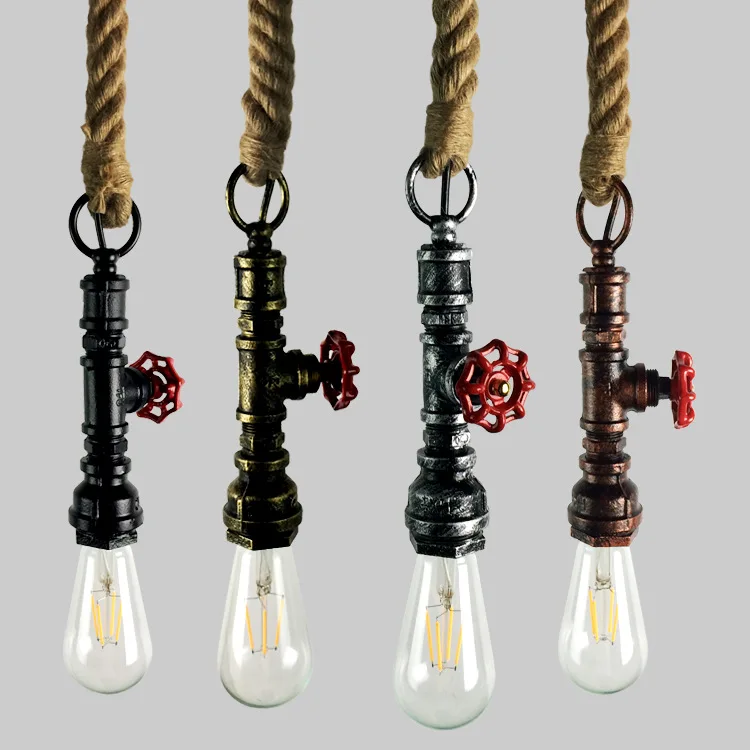 

Rural retro chandelier industrial geomantic pipe linen