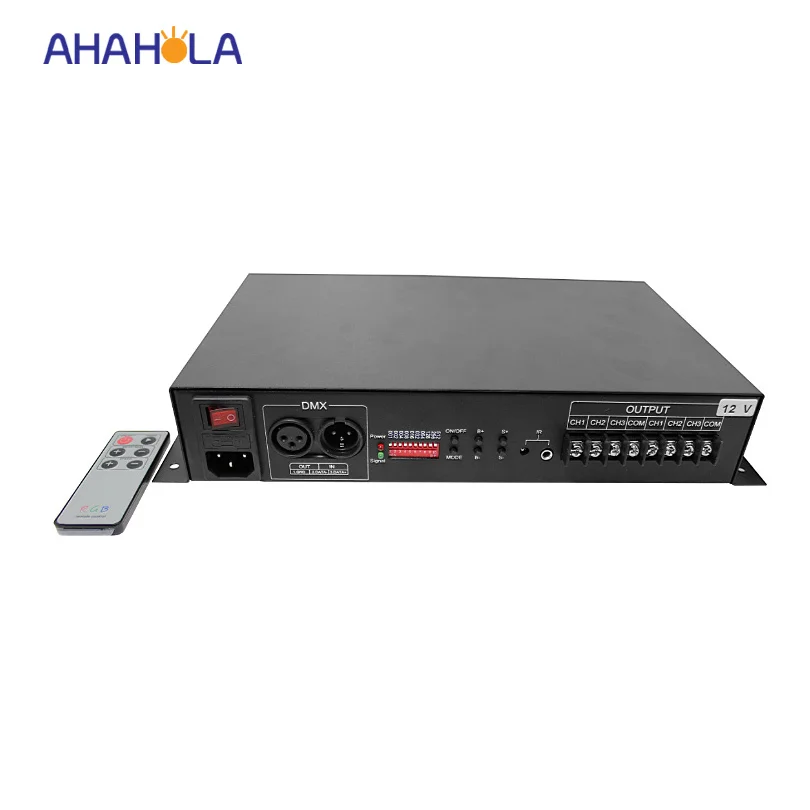 

ir wireless remote control integration rgb led dmx controller input 110/220v output 12v dxm512 controller 6 channel
