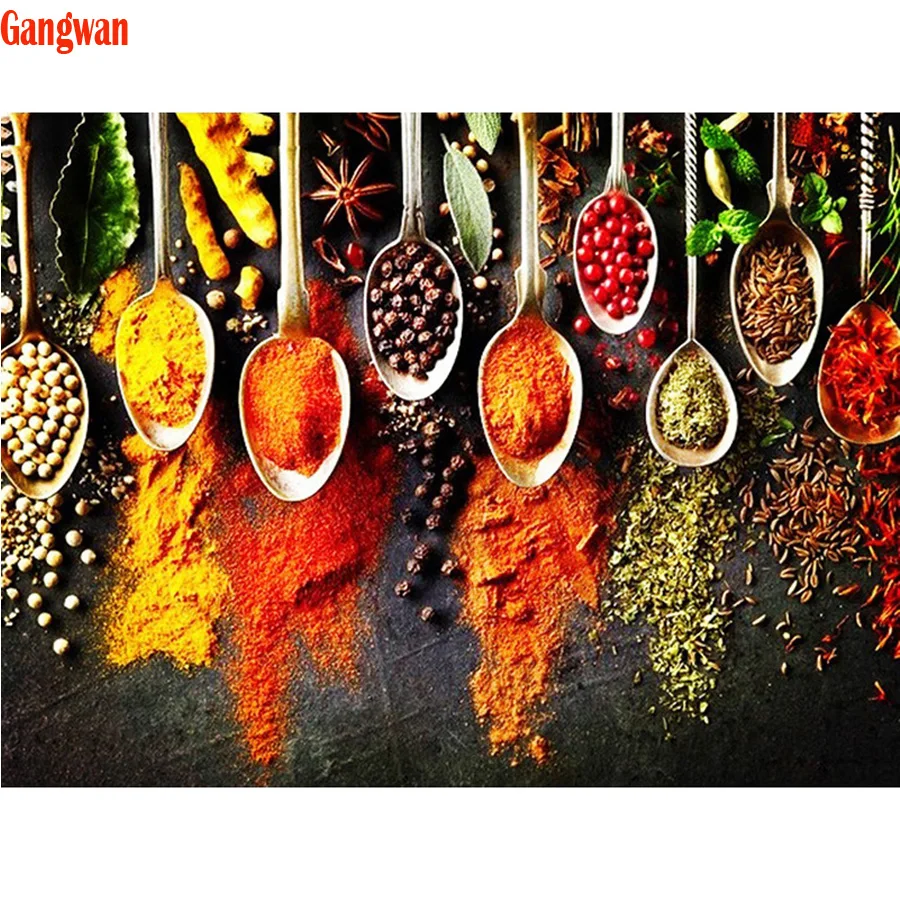 5D DIY Diamond Painting Still Life seasoningSpiceFood Cross Stitch Full Square round diamond embroidery diamond mosaic Kitchen decor
