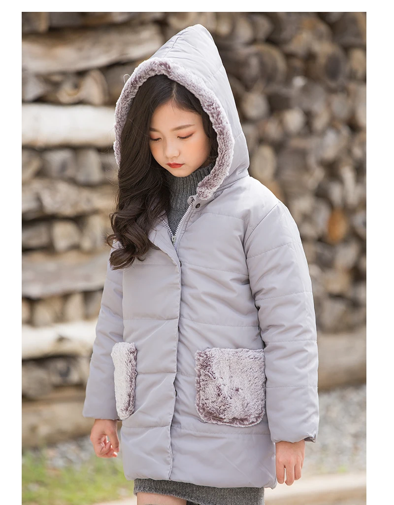 fleece hooded warm coats and jackets kids winter tops for teenage girls outerwear clothing children patchwork pockets warm coats (1)