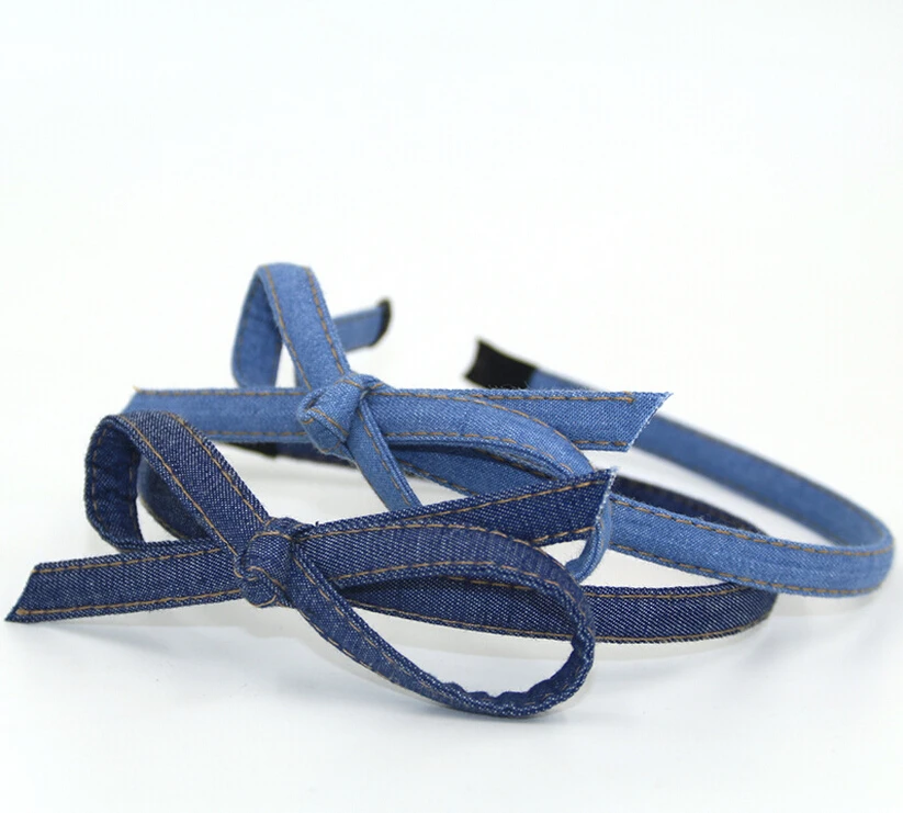 

Girls Fashion Bowknot Headbands Handmade Denim Hairbands hair Accessories for Women Girl