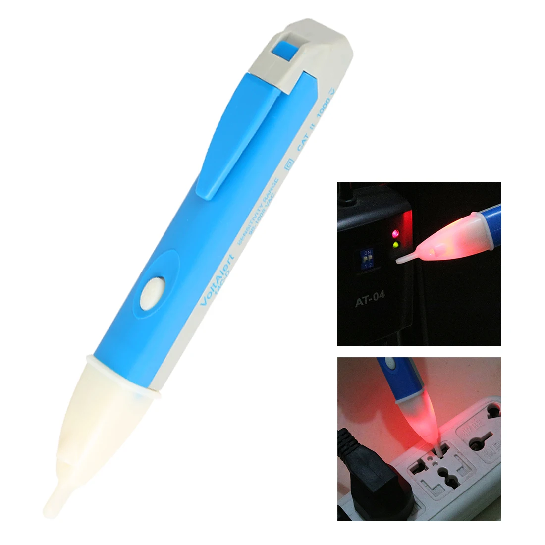 

Socket Wall AC Power Outlet Voltage Detector Sensor Tester Electric Test Pen LED Light Voltage Indicator 90-1000V