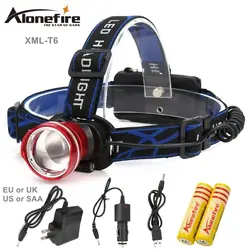 AloneFire HP87 фар Cree XM-L T6 L2 светодио дный 5000lm фары увеличить Глава легкий поход Рыбалка фара 18650 Перезаряжаемые батареи