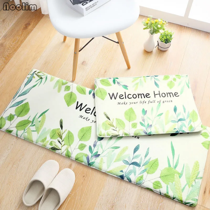 Us 8 71 23 Off Noolim Tropical Plants Print Floor Mats Welcome Mats Bathroom Doormats Kitchen Carpets House Decor For Living Room Anti Slip Rug In