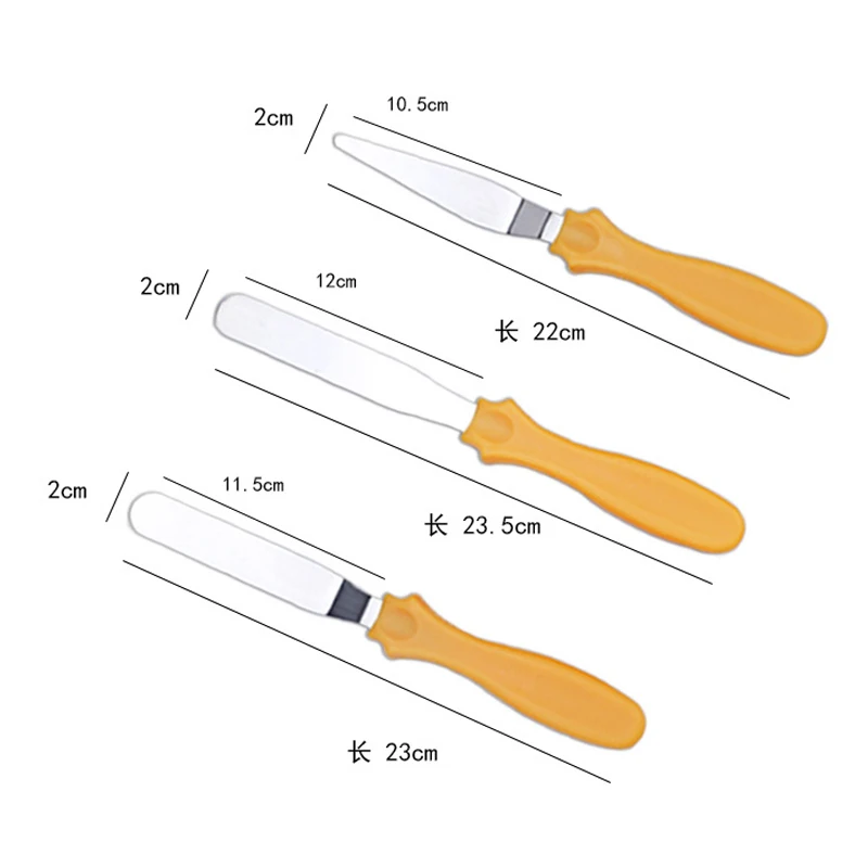 3 шт./лот Нержавеющая сталь лопатка для торта масло кремовая глазурь Ножи гладкой Кухня Печенье Торт Инструменты для декорирования