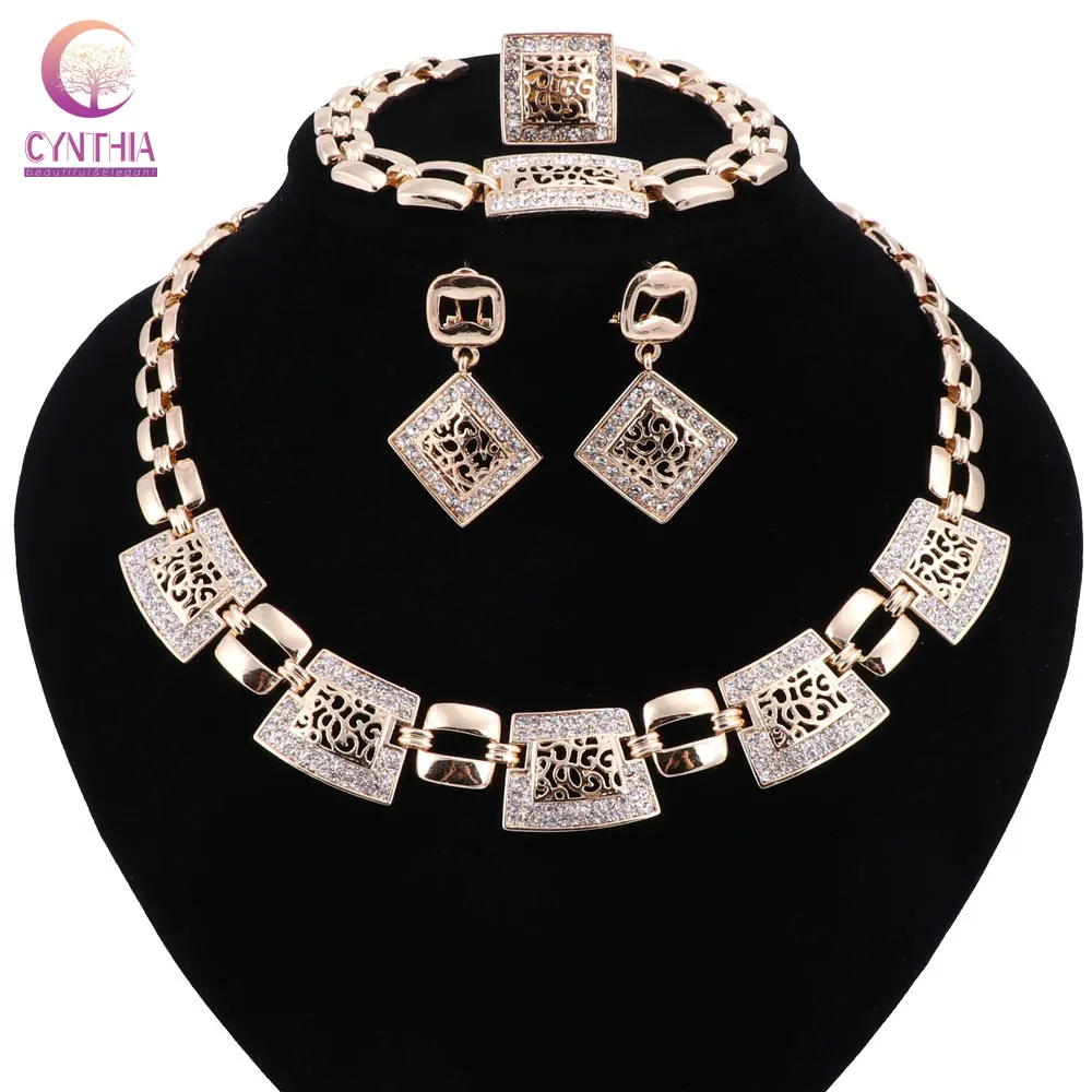 Boho кристалл с серьги Женщины заявление ожерелье Площадь нового прибытия