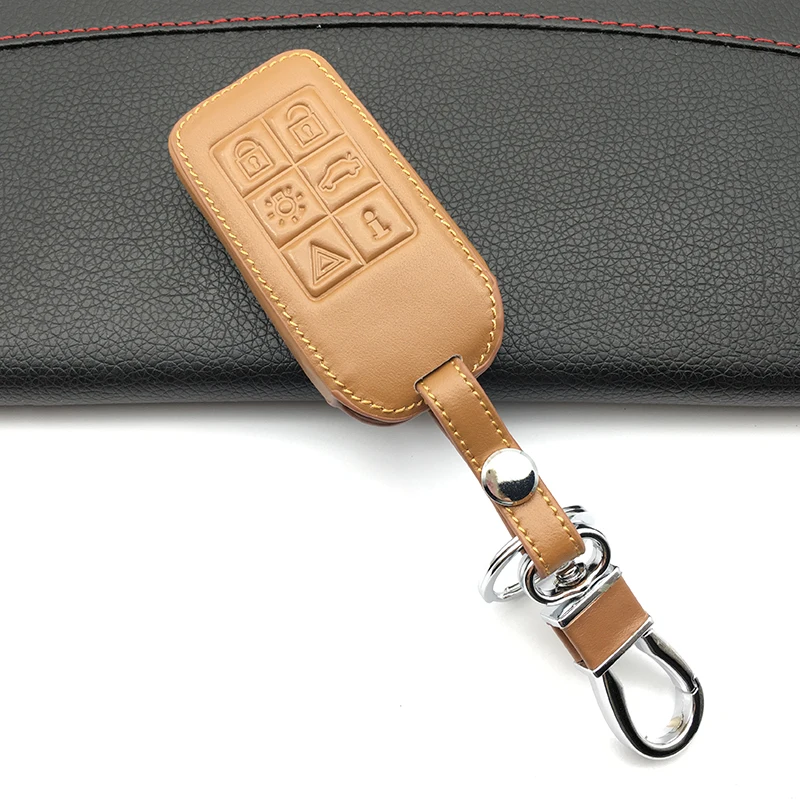 99% хвалебный чехол для ключей из натуральной кожи с 6 кнопками Smart Cae для Volvo S60/S80/V60/XC60/XC70