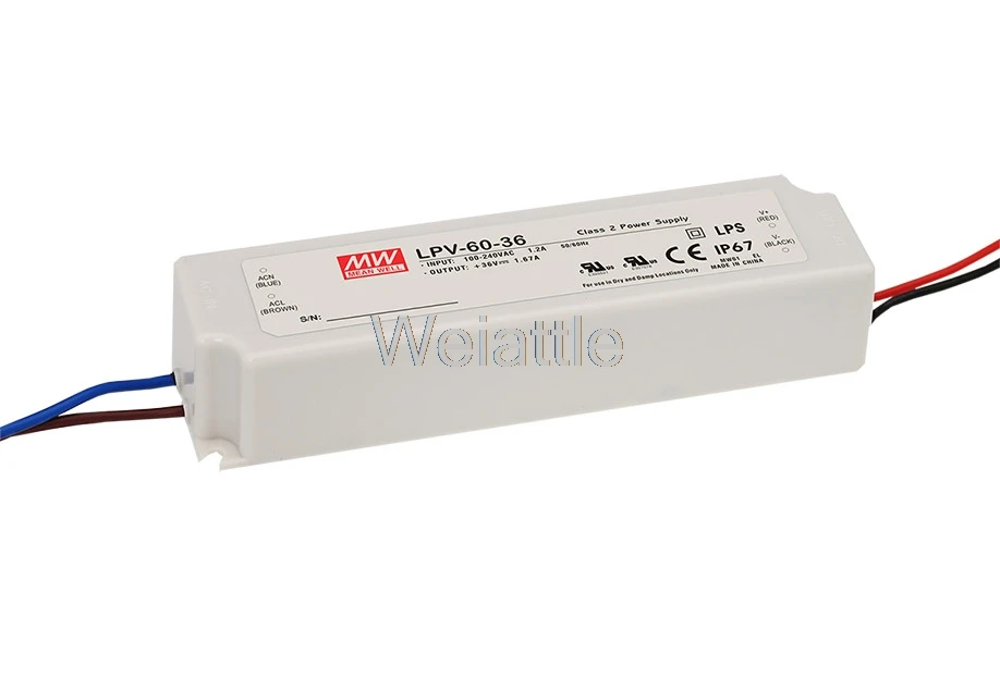 

MEAN WELL original LPV-60-36 36V 1.67A meanwell LPV-60 36V 60W Single Output LED Switching Power Supply