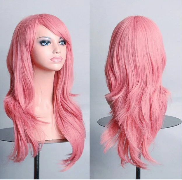 70cm Long 12 Colours Curly Synthetic Hair Wigs Best Crossdress