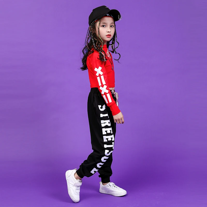 Children's Day Clothes for Girls hip hop girls street Jazz dance set teenage girls clothing 120 130 140 150 160 180 (3)