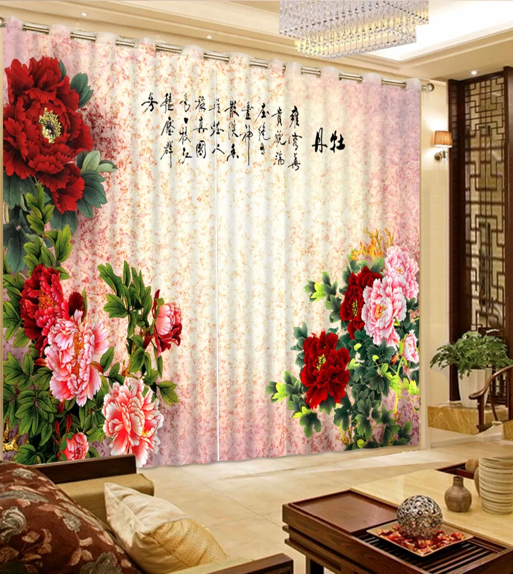 

Home Curtains Photo Window Curtains Cortinas For Living Room Bedroom The Flower Design 3D Curtains For Kitchen