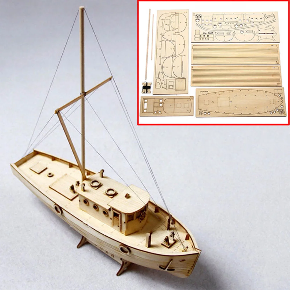 Деревянная модель парусной лодки DIY сборка корабля 1:30 масштаб Декор игрушка подарок Горячая Распродажа