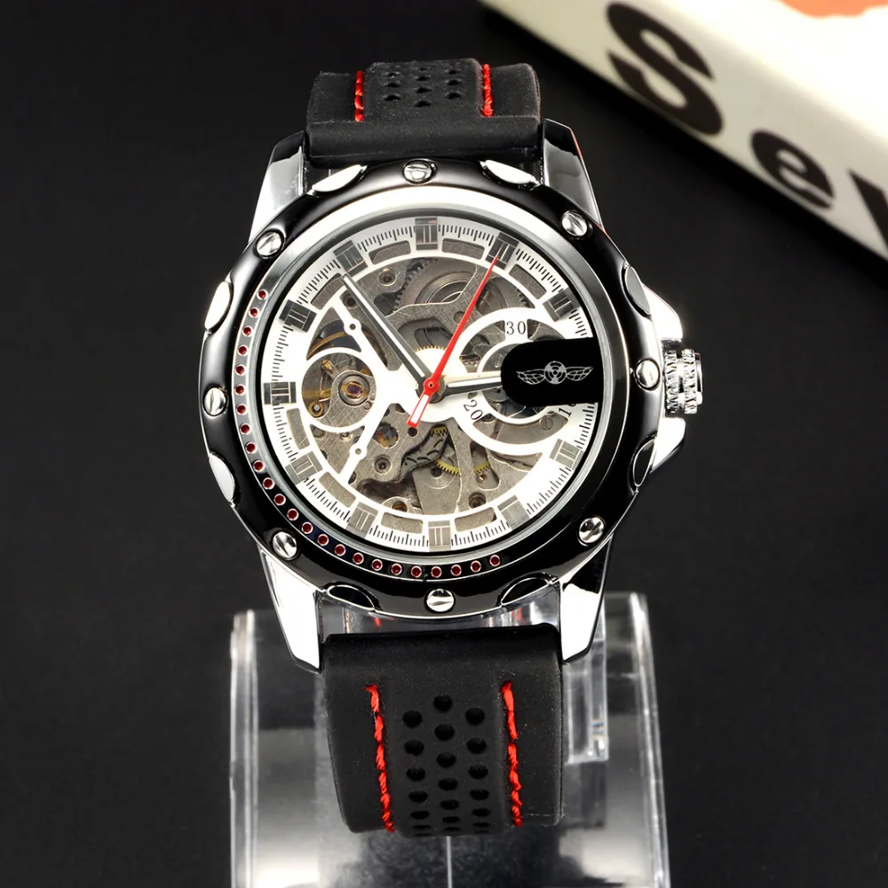 

Men's Stylish Silicone Sport Military Mechanical Automatic Skeleton Wrist Watch