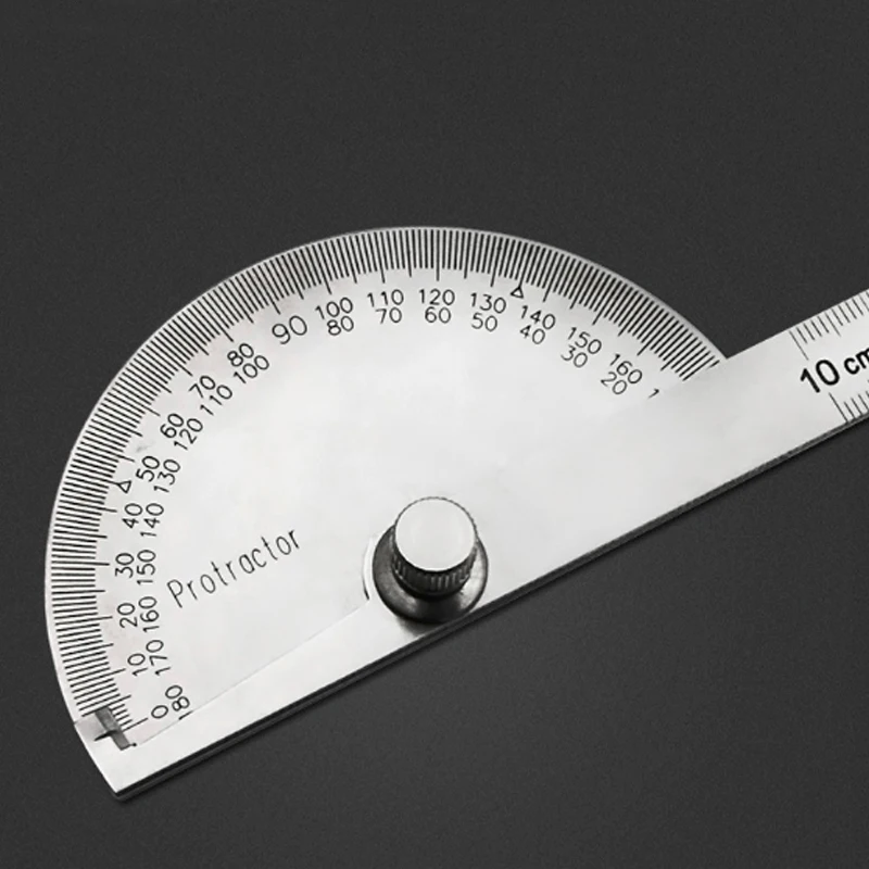 10cm/14.5cm 180 Degree Adjustable Protractor multifunction stainless steel roundhead angle ruler mathematics measuring tool