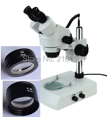 Free Shipping 3 5X 90X UPPER AND DOWN ILLUMINATION STEREO ZOOM BINOCULAR MICROSCOPE WF10X 20 SZM0