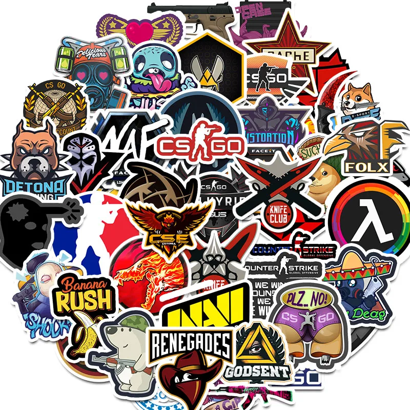 50 шт. наклейки для стрельбы CS: GO граффити DIY Дорожный Чехол ноутбук скейтборд