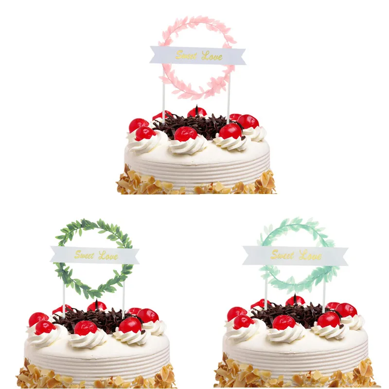 

20pc Cake Toppers Flags Sweet Love Kids Birthday Cupcake Cake Topper Wedding Bride Party Baby Shower Baking DIY Decor Xmas New