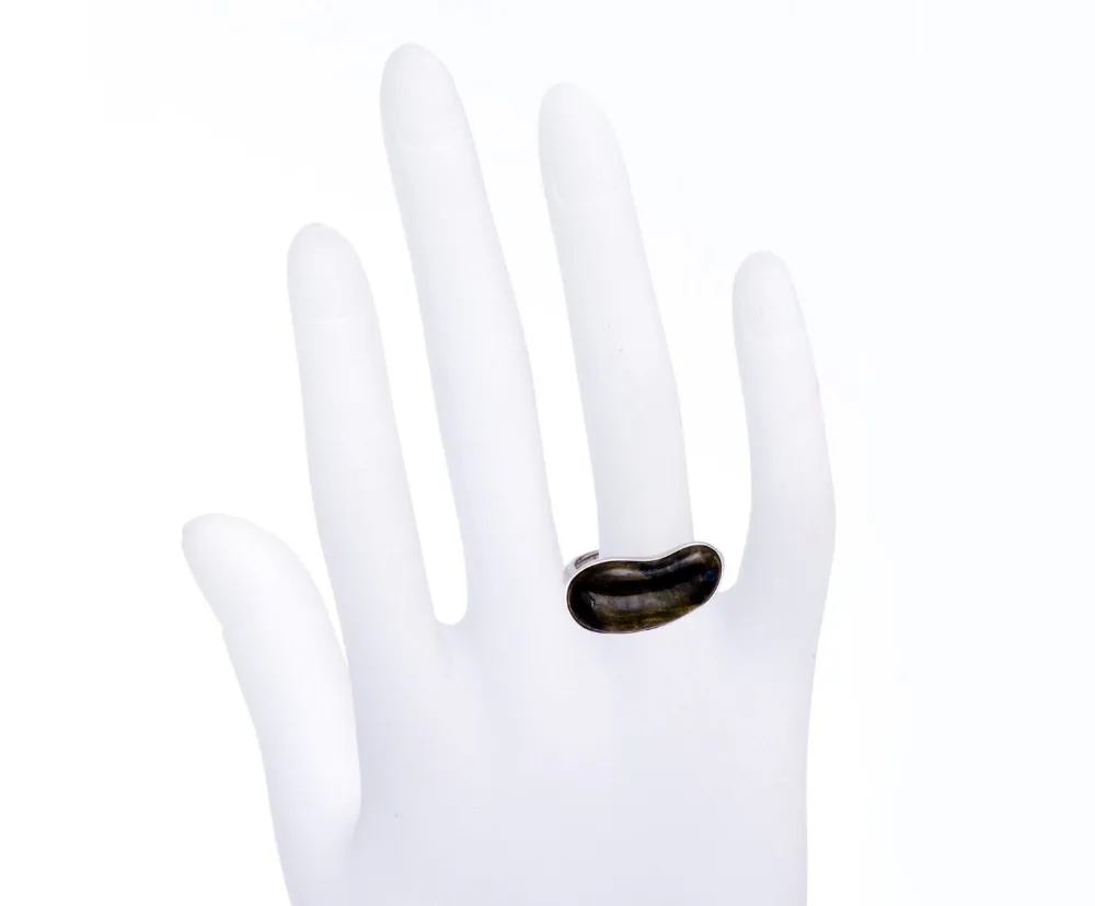 Hutang кольца с натуральным мерцающим камнем, лабрадорит, однотонное кольцо из чистого 925 пробы серебра, изящное элегантное ювелирное изделие для женщин, лучший подарок