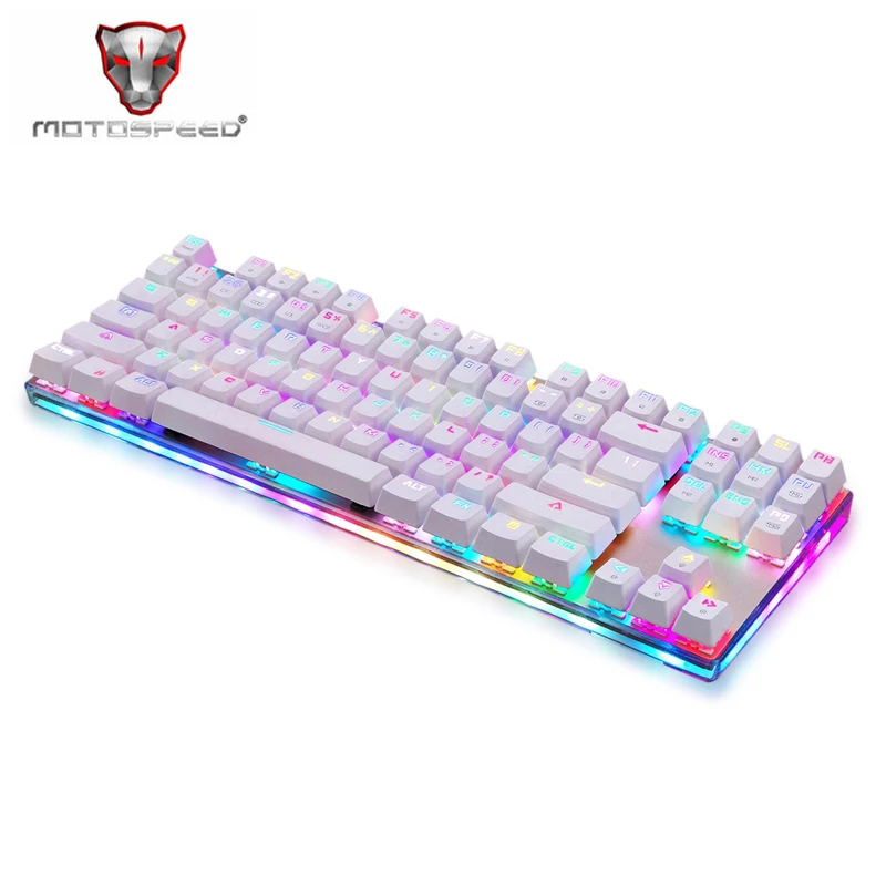 

Motospeed K87S Mechanical Keyboard Backlit Game Gamer With Backlight RGB For Computer PC Gaming LED Keycap Key Cap Board Keybord