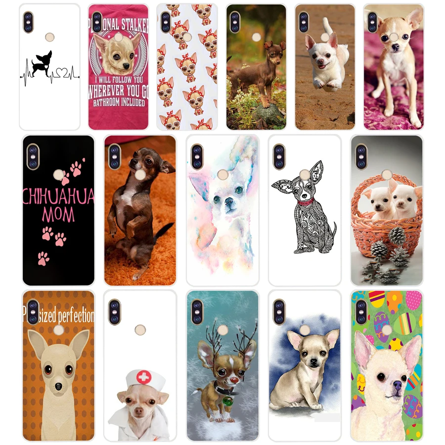 

37SD Chihuahua Dog Puppy Soft Silicone Tpu Cover phone Case for xiaomi redmi 6 Pro 6A note 5 6 Pro mi 8 lite
