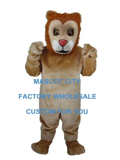 

Friendly Lion Mascot Costume Adult Size Wild Animal Male Carnival Party Cosply Mascotte Fit Suit Kit EMS FREE SW1027