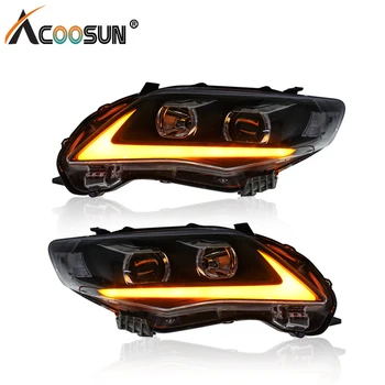 

AcooSun LED Car Headlights Assembly For Toyota Corolla 2011 2012 2013 LED DRL Turn Signal Lights Plug & Play Head Lights