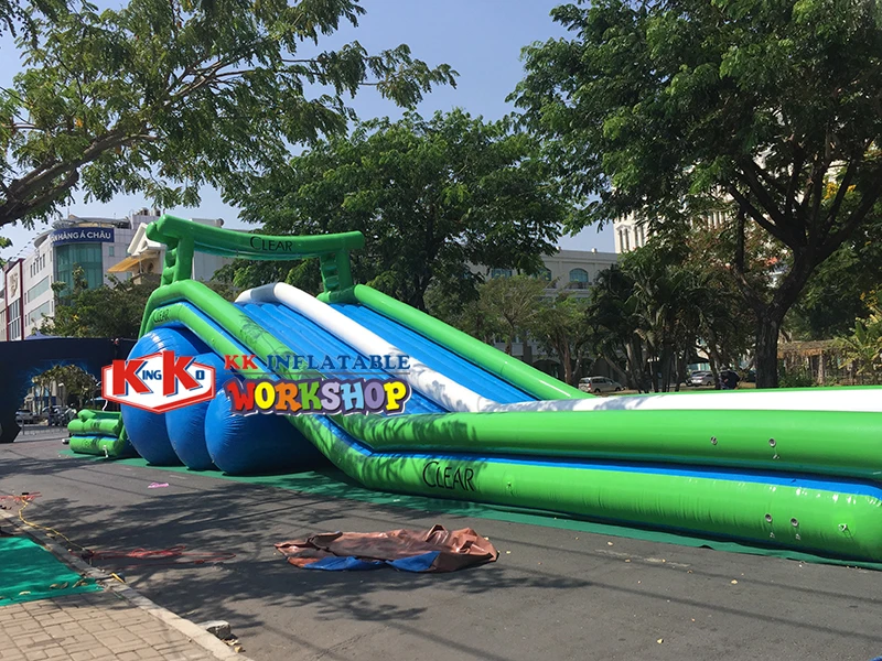

Foreign trade edition water park slide Swimming pool children's slide Super long inflatable water slide