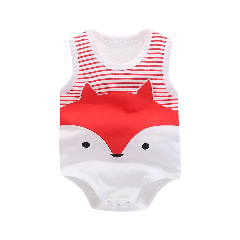 Лето без рукавов Детские костюм для девочки новорожденных милый хлопок Пингвин Стиль комбинезон для маленьких мальчиков костюмы детская одежда - Цвет: huli