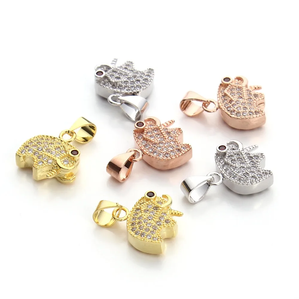 High Quality Elephant Pendant Charms Quartz Crystal Pendant Necklace