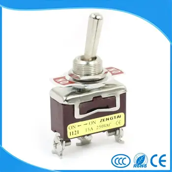 

Toggle Switch SPST ON/ON 3 Terminal AC 250V 15A E-TEN1121