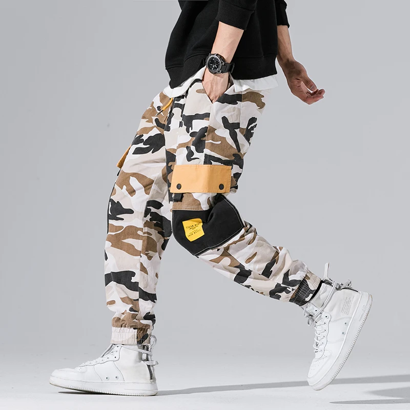 2019 New Autumn Military Track Cargo Pants Men Fashion Brand Trousers Harem Pants Men Streetwear Mens Joggers Pants Navy