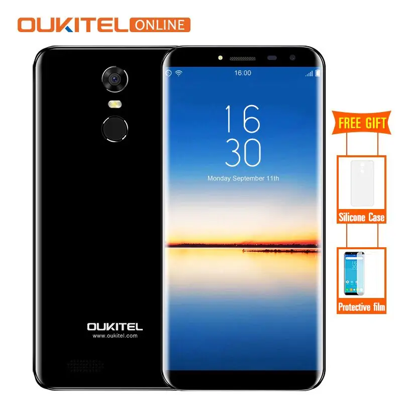Oukitel C8 18:9 Дисплей 5.5 &quotСмартфон Android 7.0 MT6580A 4 ядра 3000 мАч 2 ГБ + 16 отпечатков пальцев