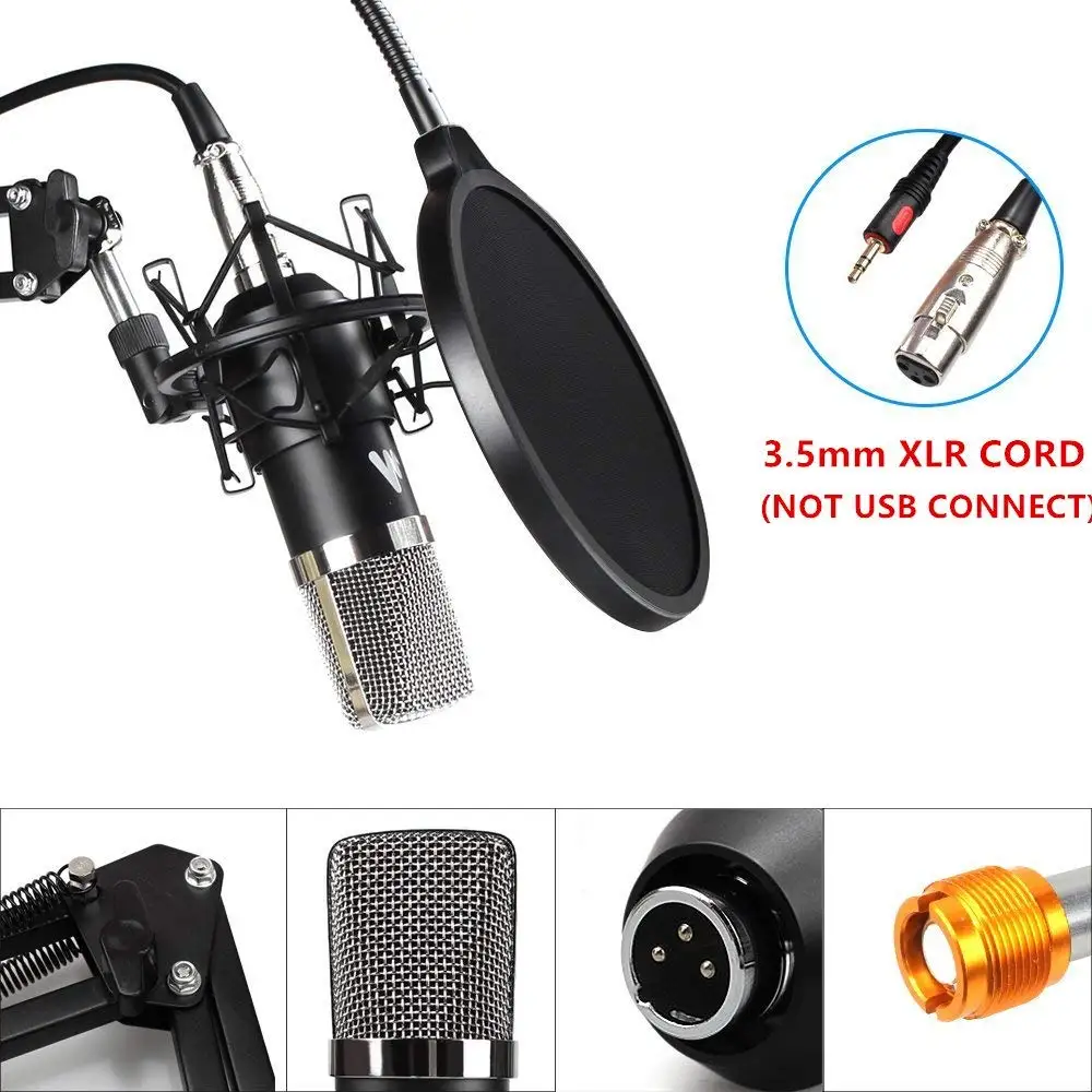MAONO, профессиональный конденсаторный микрофон, подставка, микрофон, усилитель голоса, поп-фильтр для компьютера, аудио, студия, вокальный, запись, караоке