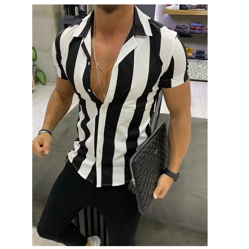 

2019 Brand New Men Shirt Male Dress Shirts Striped Men's Fashion Casual Long Sleeve Business Formal Shirt Formal camisa social