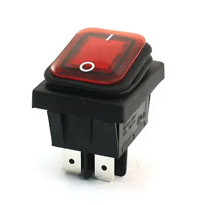 

AC 250V/125V 10A/16A 4-Pin DPST ON/OFF Waterproof Boat Rocker Switch Red Black