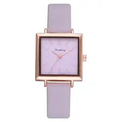 Женские наручные кварцевые часы из искусственной кожи, квадратный сплав, модный долговечный подарок BMF88