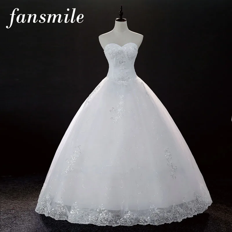 Fansmile Cheap Vintage Lace Up Wedding font b Dresses b font 2016 Vestidos de Novia font