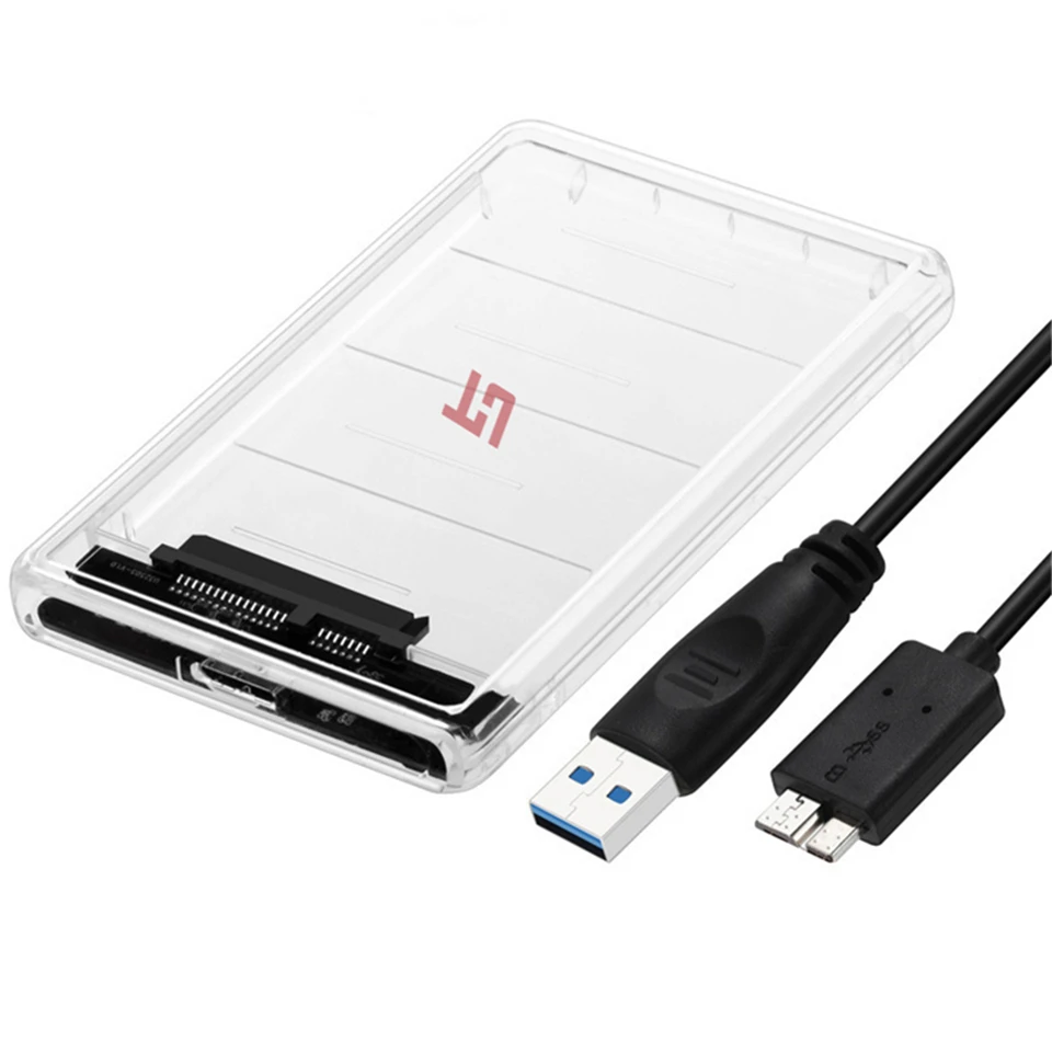 THU 2,5 дюймов прозрачный HDD чехол USB3.0 жесткий диск вспомогательное устройство UASP протокол с USB 3,0 к кабелю SSD чехол