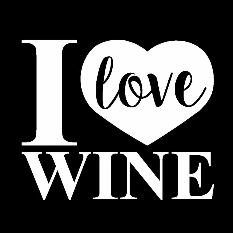 YJZT 14 2 см * 11 8 забавная виниловая Автомобильная наклейка с вином I LOVE WINE черные