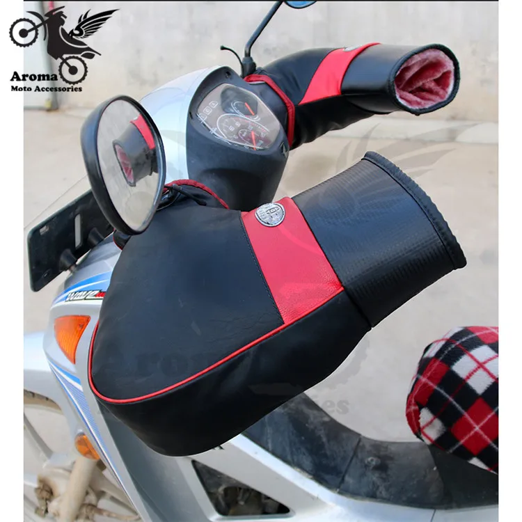 Черные Перчатки для мотоциклистов, ветрозащитные, горячая Распродажа, Мотоциклетные Перчатки для мотоциклистов, зимние утолщенные плюшевые перчатки с рулем, Теплые Перчатки для мотоциклистов