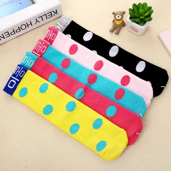 

38CM Girl polka dot knee high socks Kids letter print leggings Baby Summer Autumn legwarmer 4styles